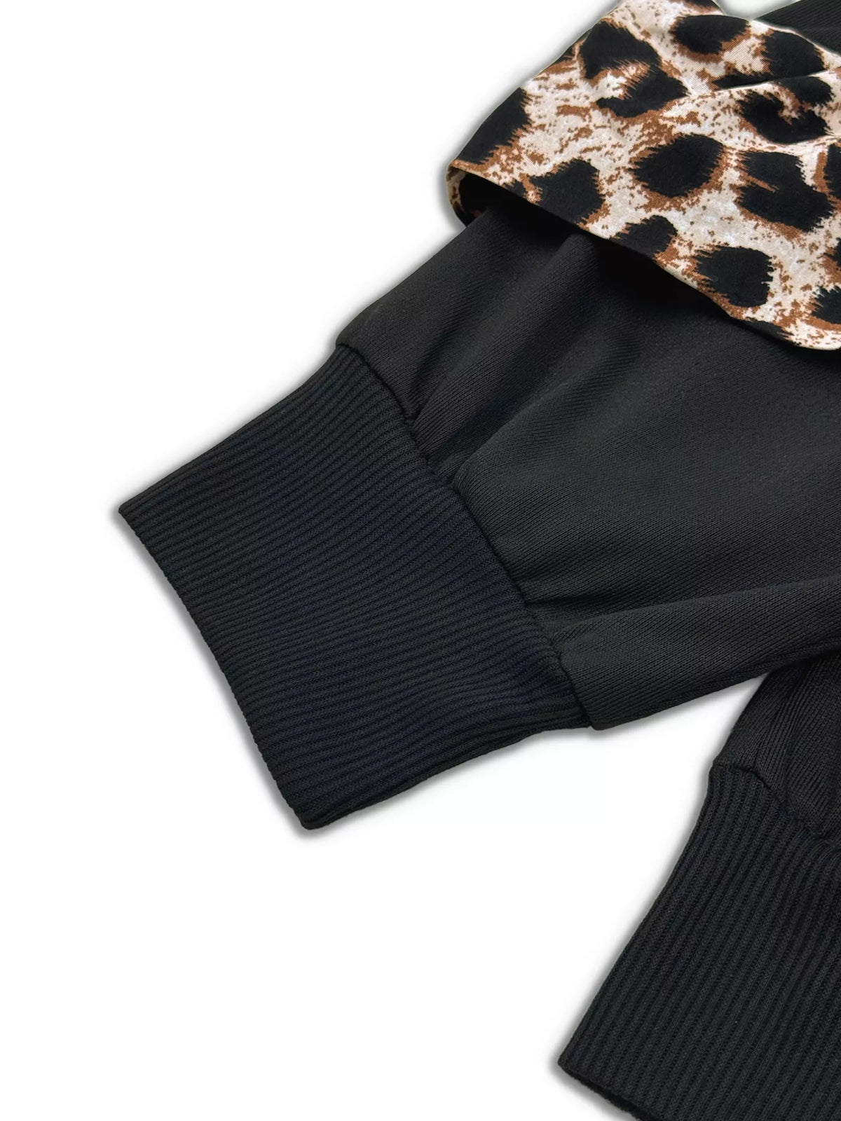 Leopard Trim Top and Pants Set