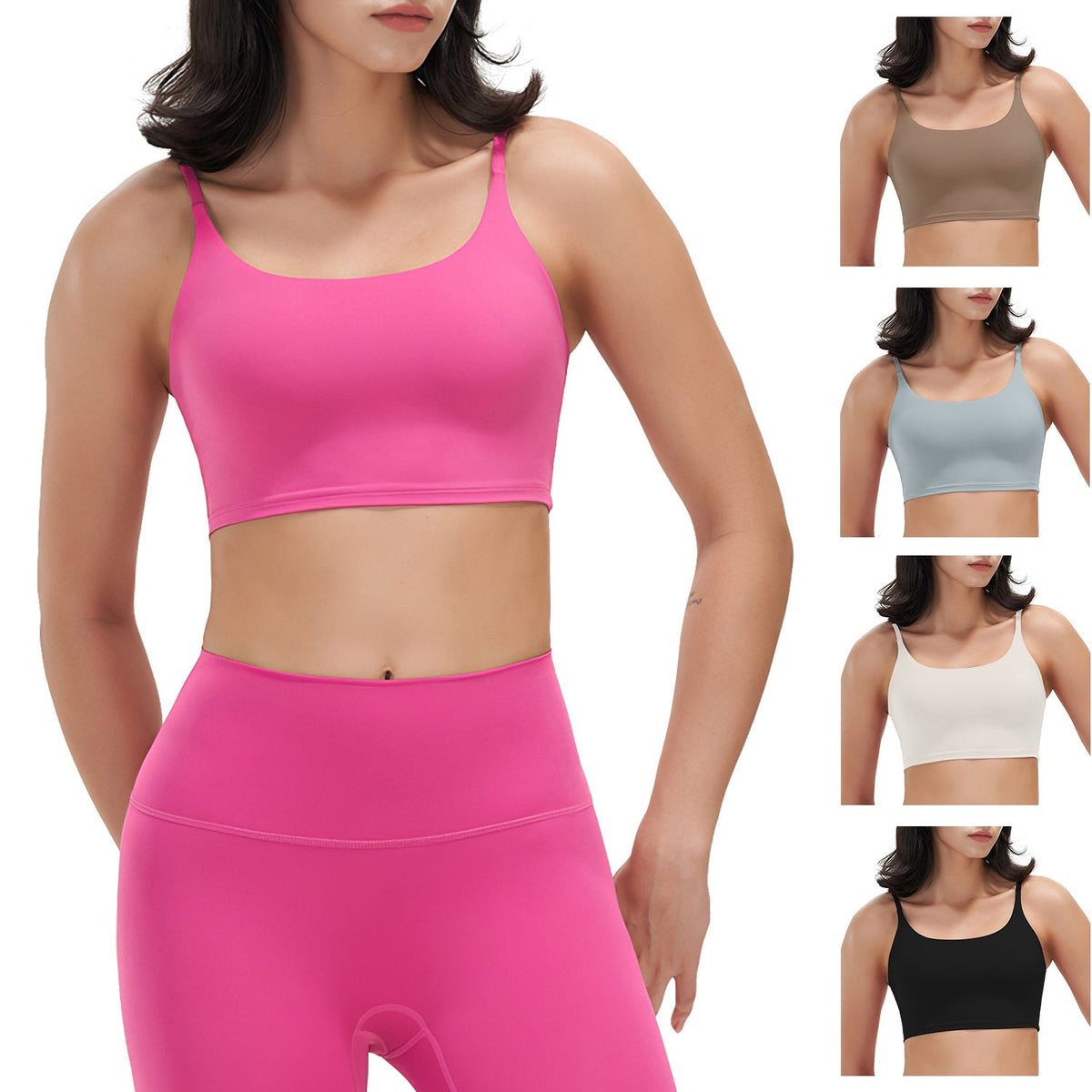 Women's Strap Sport Bra — Hot Pink