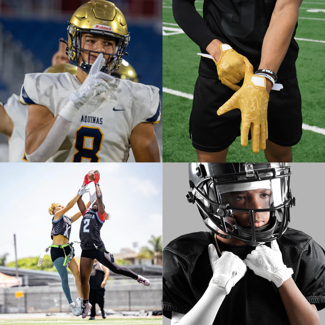 Hue Gold Sticky Football Receiver Gloves