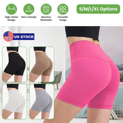 Women's High Waist Biker Shorts — Hot Pink
