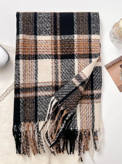 Warm Plaid Winter Scarf