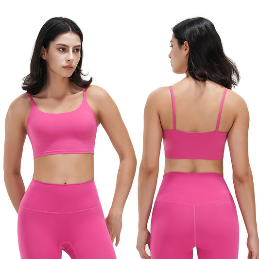 Women's Strap Sport Bra — Hot Pink
