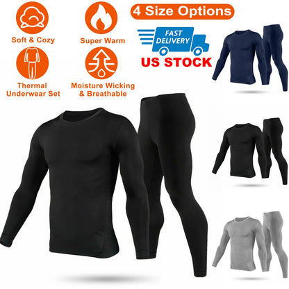 Men's Thermal Underwear Set — Black