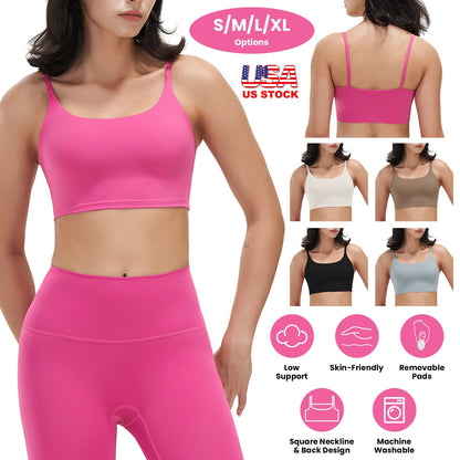 Women's Strap Sport Bra — Hot Pink