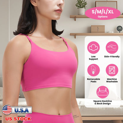 Women's Strap Sport Bra — Hot Pink