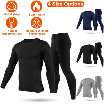 Men's Thermal Underwear Set — Black