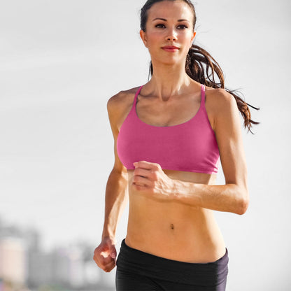 Women's Strap Sport Bra — Hot Pink