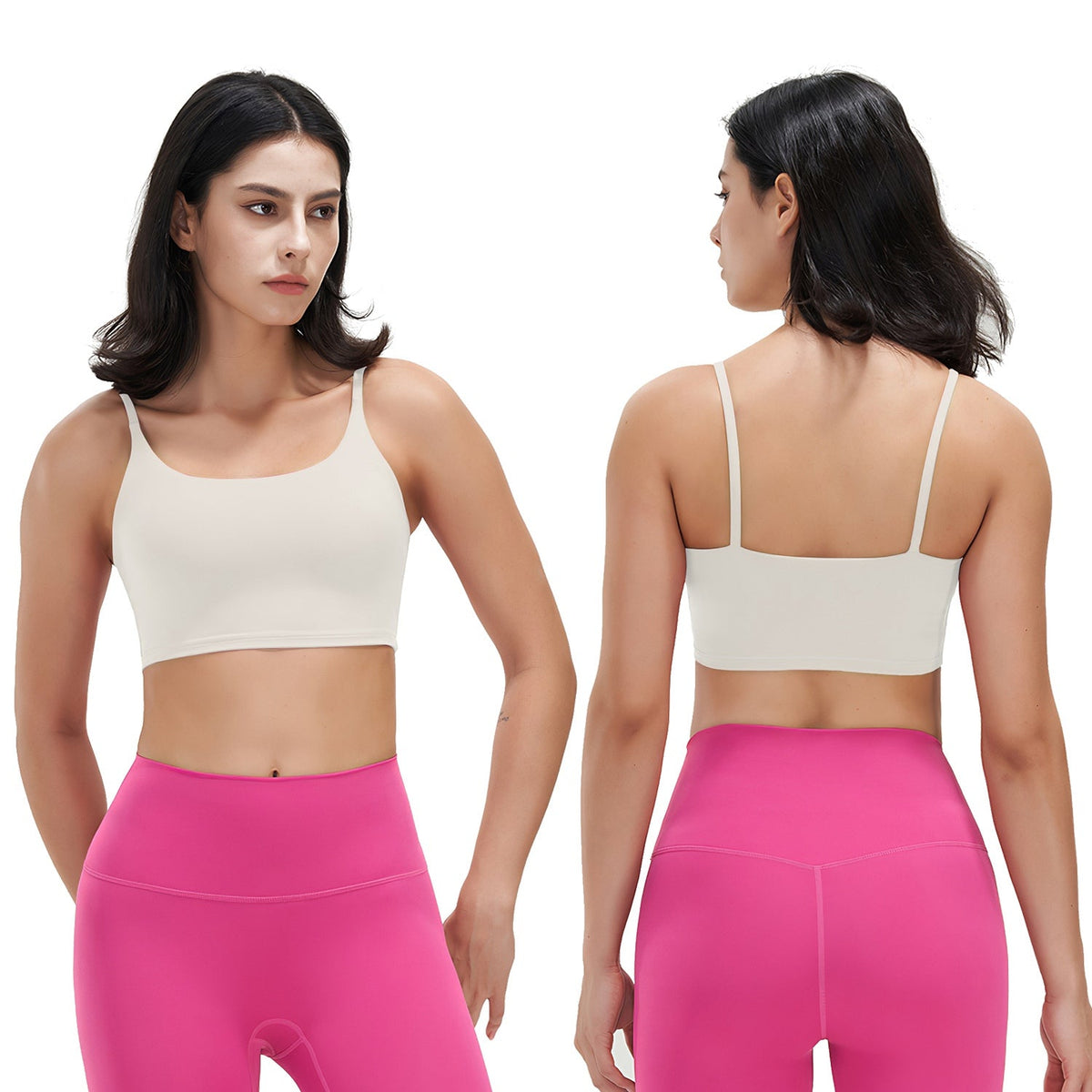 Women's Strap Sport Bra — Cream