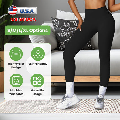 Women's High Waist Workout Leggings (25" Inseam) — Black