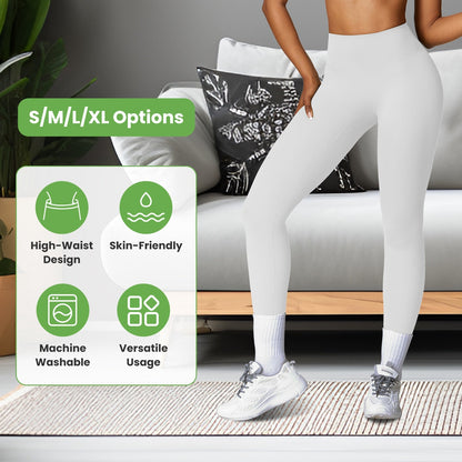 Women's High Waist Workout Leggings (25" Inseam) — Light Gray