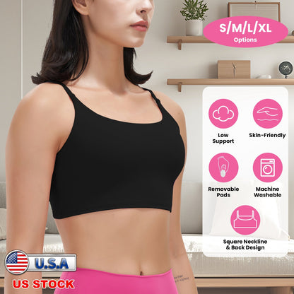 Women's Strap Sport Bra — Black
