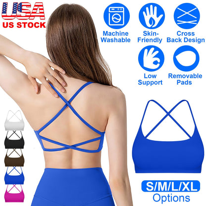 Women's Cross-Back Sport Bra — Royal Blue