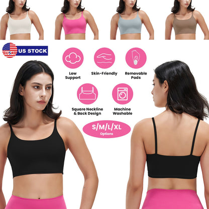 Women's Strap Sport Bra — Black