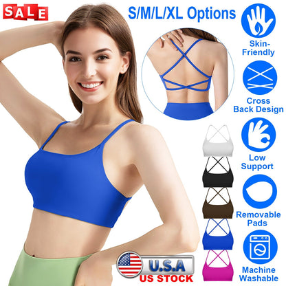 Women's Cross-Back Sport Bra — Royal Blue