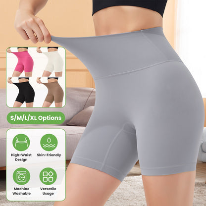 Women's High Waist Biker Shorts — Light Gray