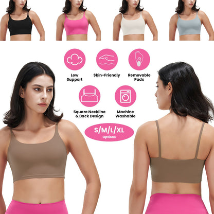Women's Strap Sport Bra — Taupe