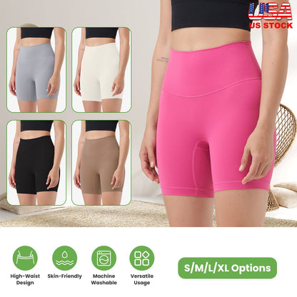 Women's High Waist Biker Shorts — Hot Pink