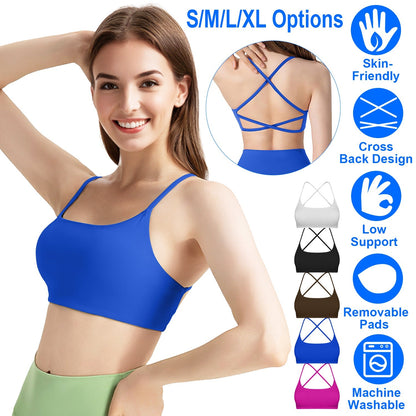 Women's Cross-Back Sport Bra — Royal Blue