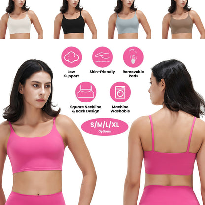 Women's Strap Sport Bra — Hot Pink