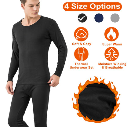 Men's Thermal Underwear Set — Black