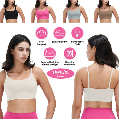 Women's Strap Sport Bra — Cream