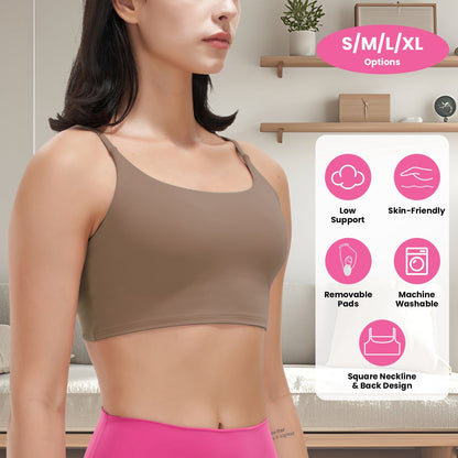 Women's Strap Sport Bra — Taupe