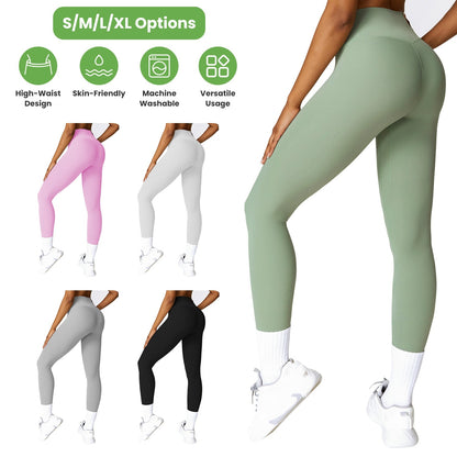 Women's High Waist Workout Leggings (25" Inseam) — Sage Green