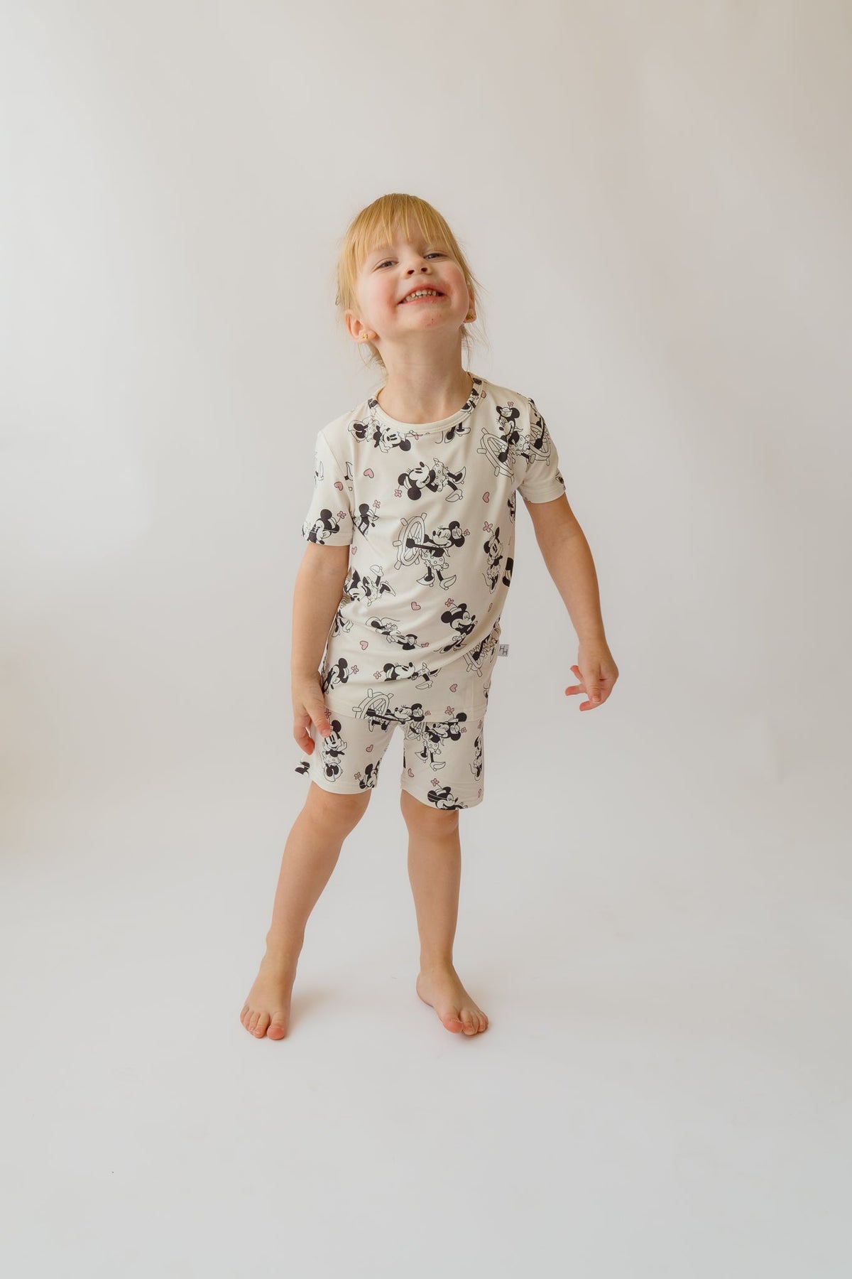 Steamboat Willie Girl's Shorty 2 piece PJ's