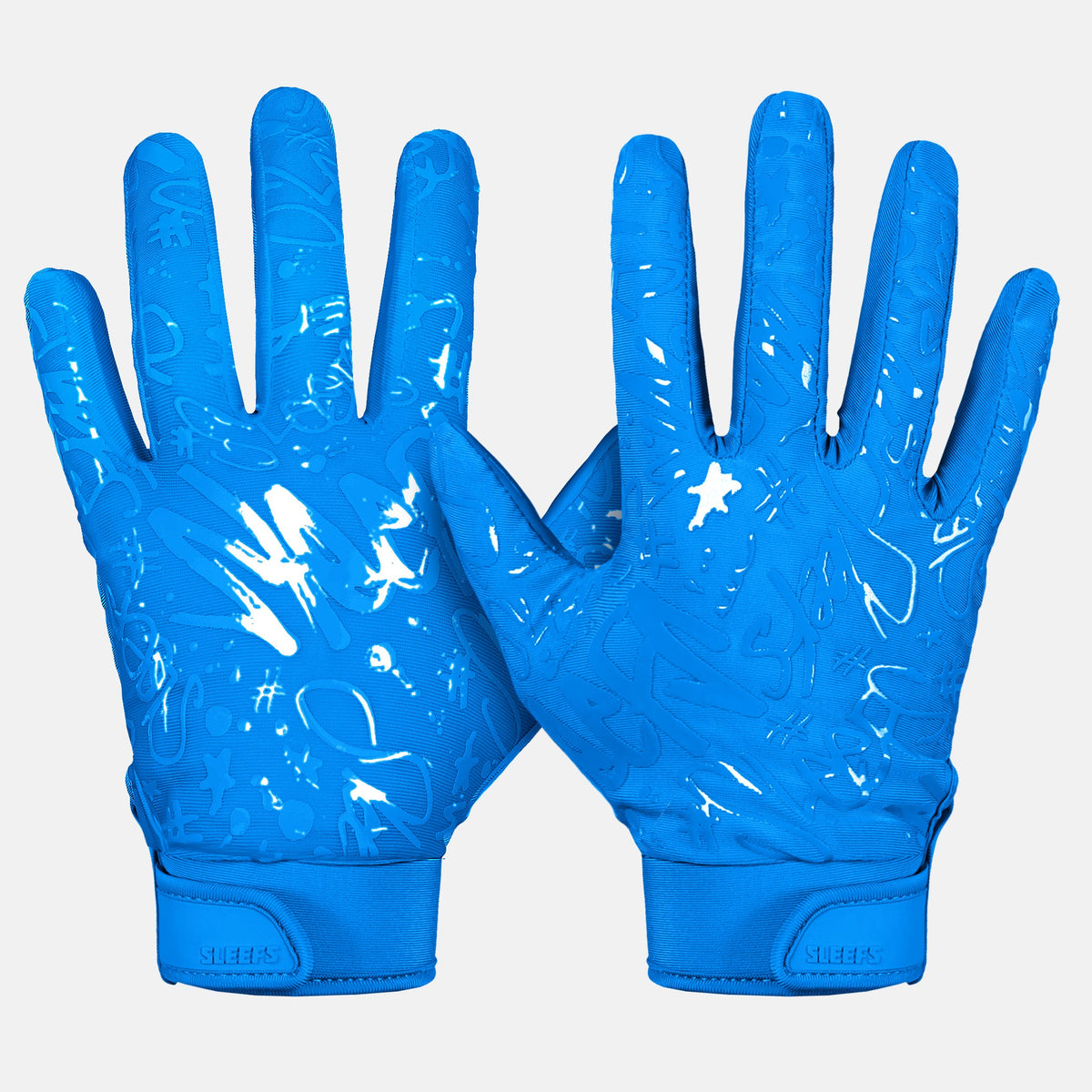 Hue Blue Sticky Football Receiver Gloves