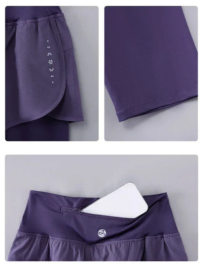 DRUR Yoga Shorts Women Summer Five-Quarter Athletic Shorts Elastic Waist Running Workout Short Leggings For Ladies Sport Shorts