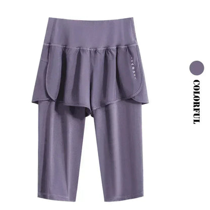 DRUR Yoga Shorts Women Summer Five-Quarter Athletic Shorts Elastic Waist Running Workout Short Leggings For Ladies Sport Shorts