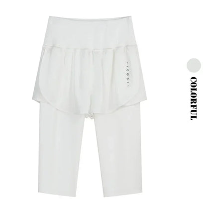 DRUR Yoga Shorts Women Summer Five-Quarter Athletic Shorts Elastic Waist Running Workout Short Leggings For Ladies Sport Shorts