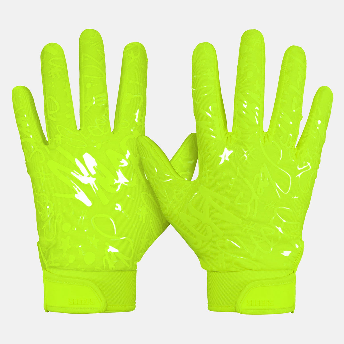 Safety Yellow Sticky Football Receiver Gloves