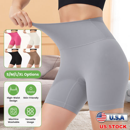 Women's High Waist Biker Shorts — Light Gray
