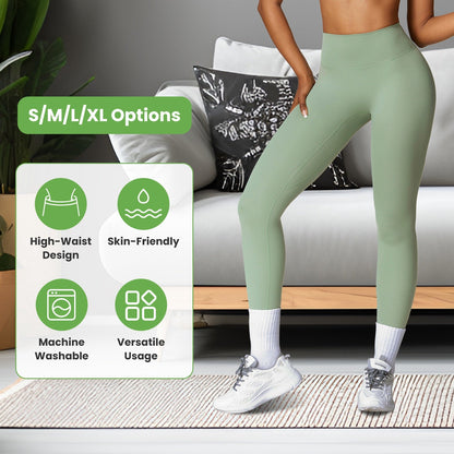 Women's High Waist Workout Leggings (25" Inseam) — Sage Green