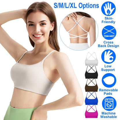 Women's Cross-Back Sport Bra — White