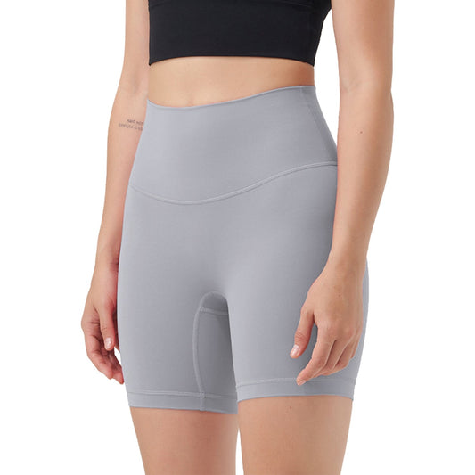 Women's High Waist Biker Shorts — Light Gray