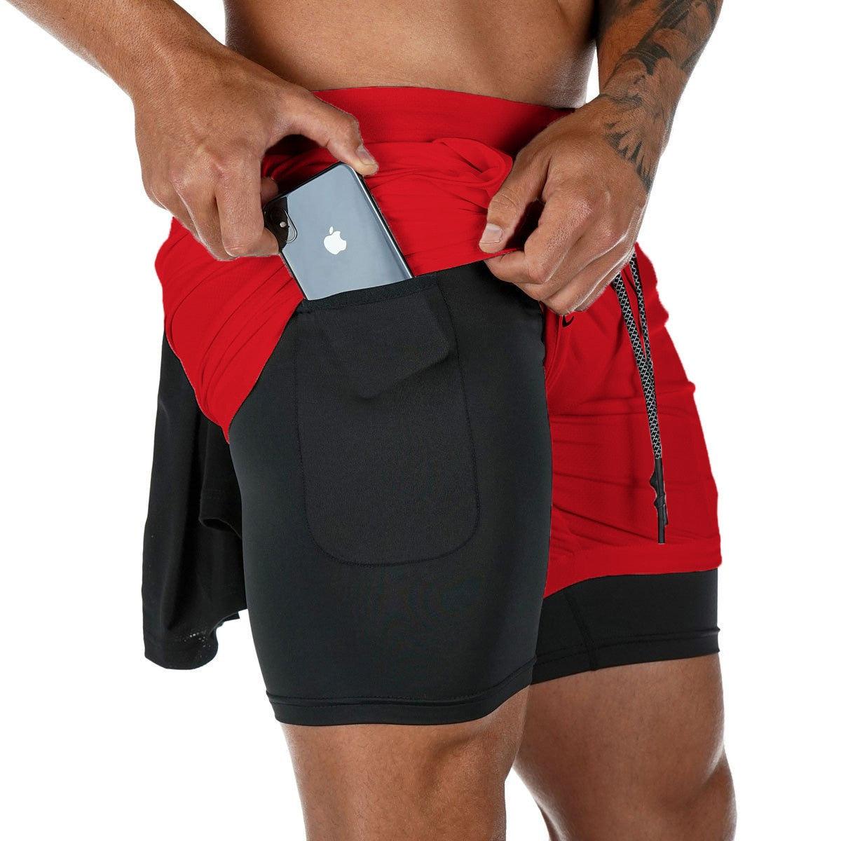 Camo Running Shorts Men Gym Sports Shorts 2 In 1 Quick Dry Workout Training Gym Fitness Jogging Short Pants Summer Men Shorts  Men's Running Gym Shorts Breathable with Pockets Quick Dry Sportswear