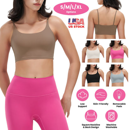 Women's Strap Sport Bra — Taupe