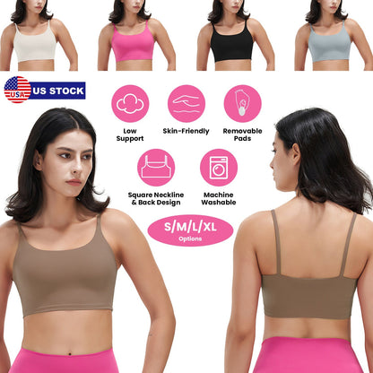 Women's Strap Sport Bra — Taupe