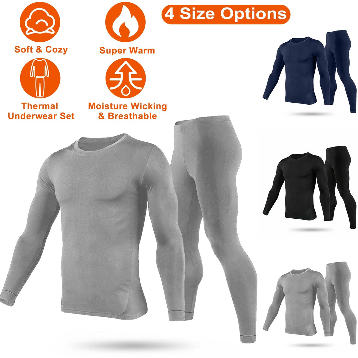 Men's Thermal Underwear Set — Grey
