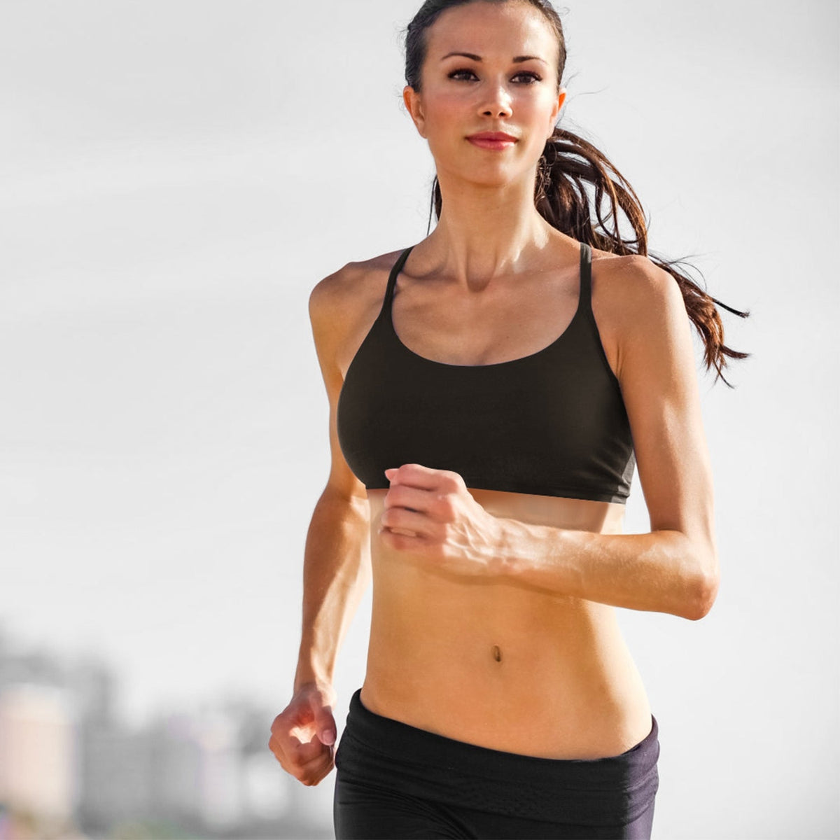 Women's Strap Sport Bra — Black