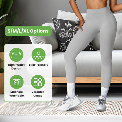 Women's High Waist Workout Leggings (25" Inseam) — Gray