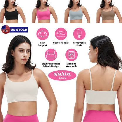 Women's Strap Sport Bra — Cream