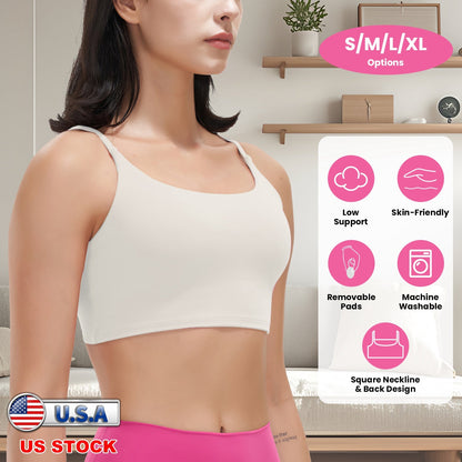 Women's Strap Sport Bra — Cream