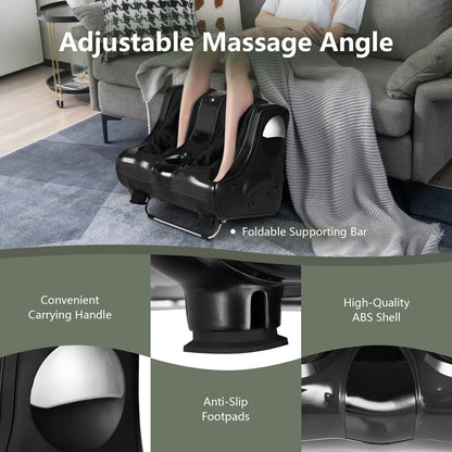 Foot and Calf Massager with Heat Vibration Deep Kneading and Shiatsu-Black